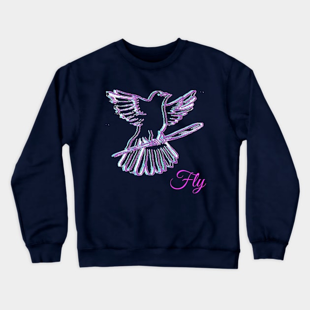 Fly Dove Crewneck Sweatshirt by Rowalyn Keith